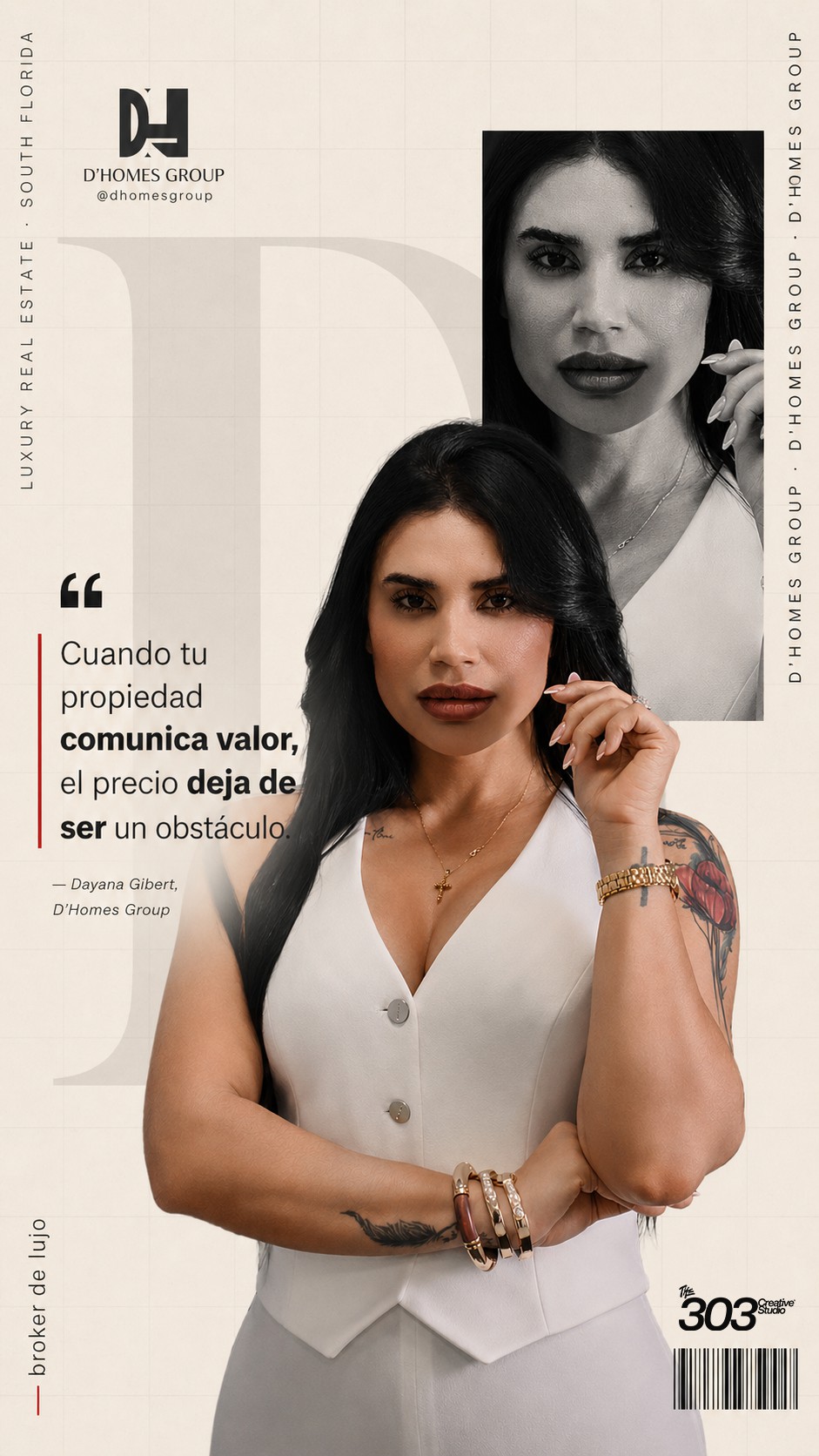 D'Homes Group — Story editorial quote, dirección visual premium