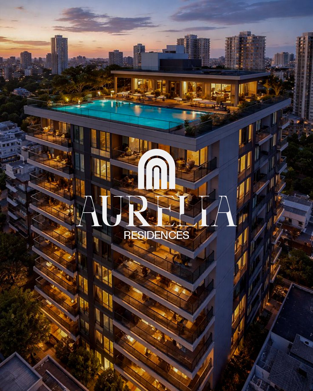 Aurelia Residences — Post principal con edificio y logo