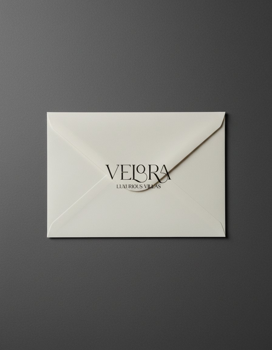 Velora — Sobre corporativo con logo